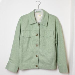 NWT Maeve Green Knit Trucker Jacket